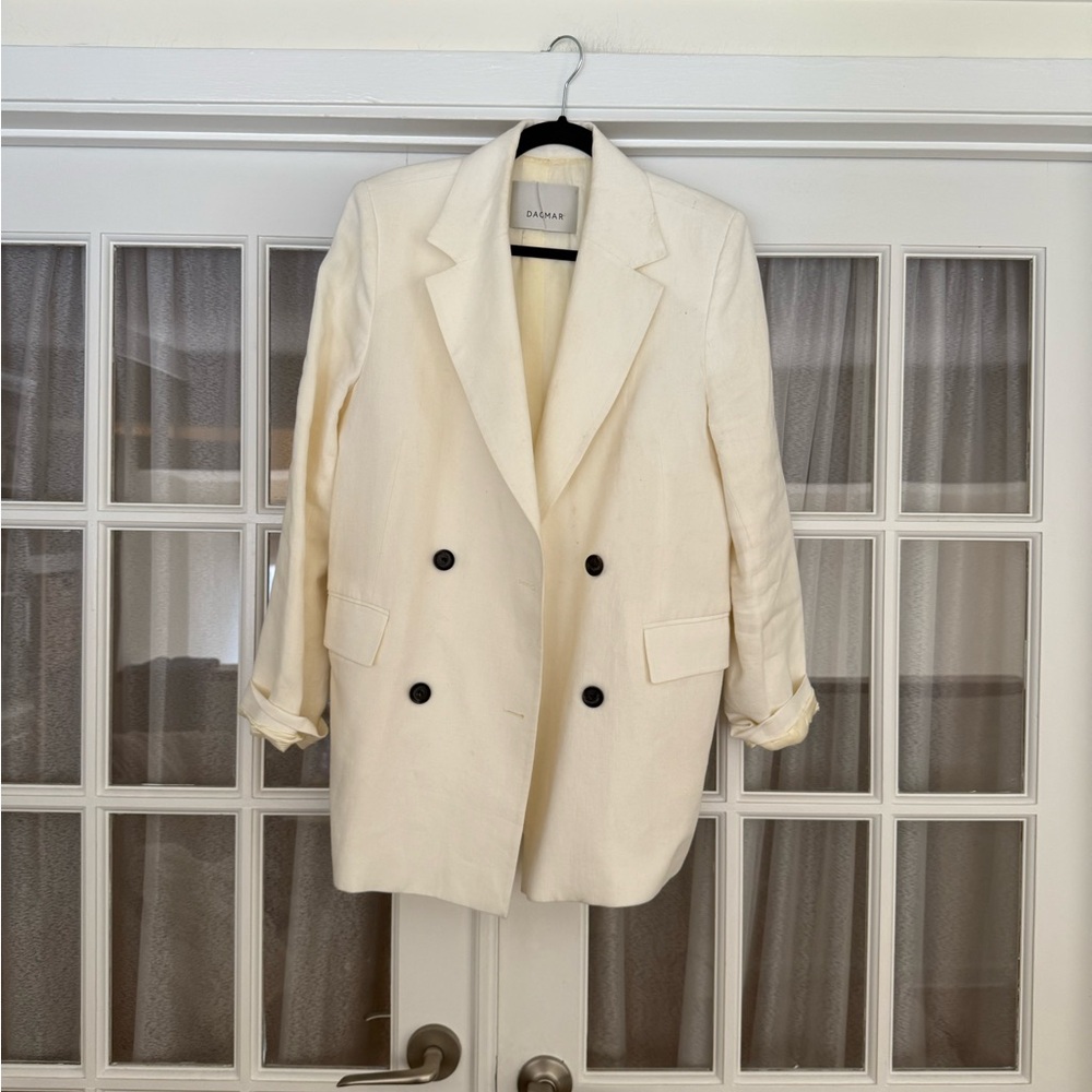 Dagmar Double-Breasted Cream Blazer